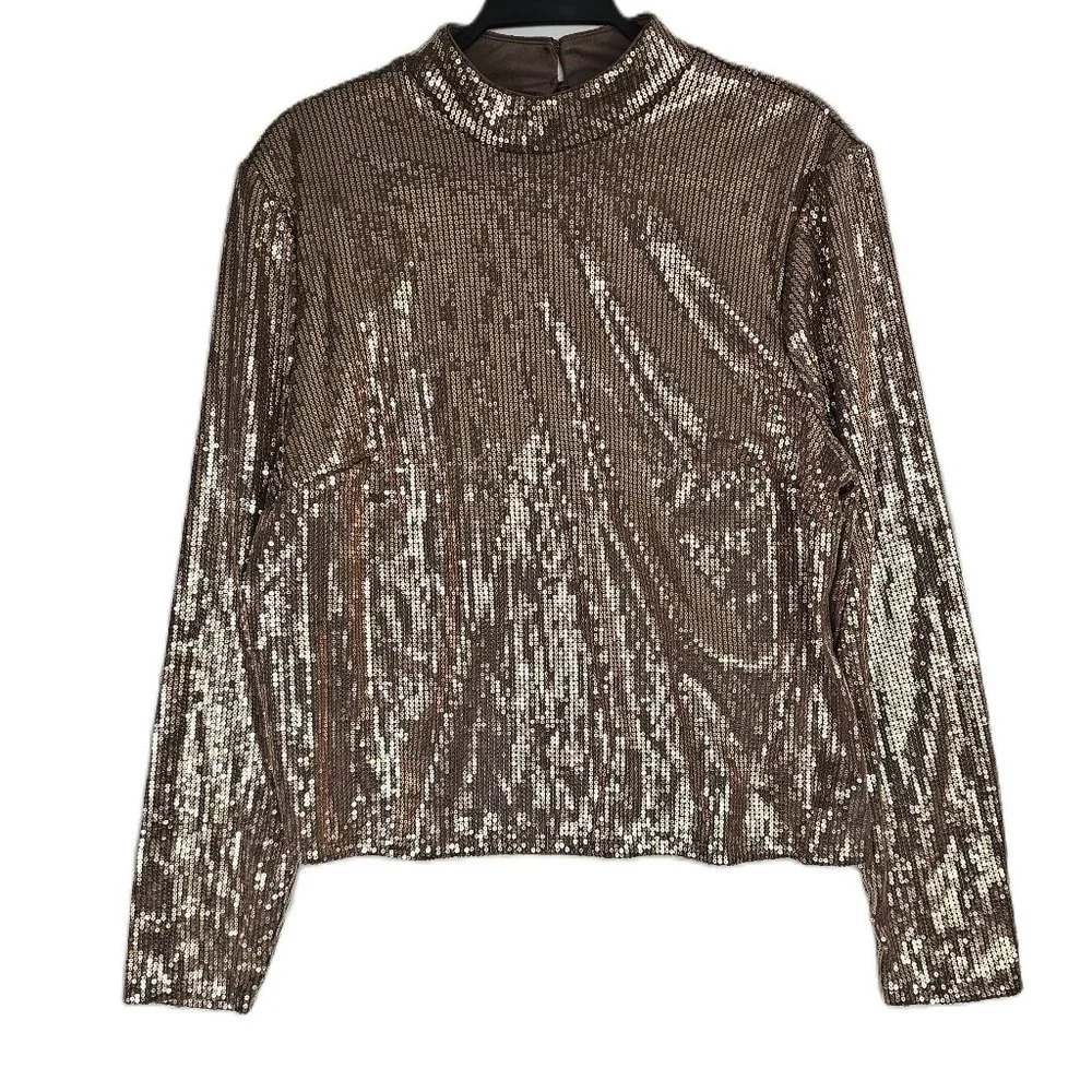 Cara‎ Santana Nine West Gold Sequin Top XXL